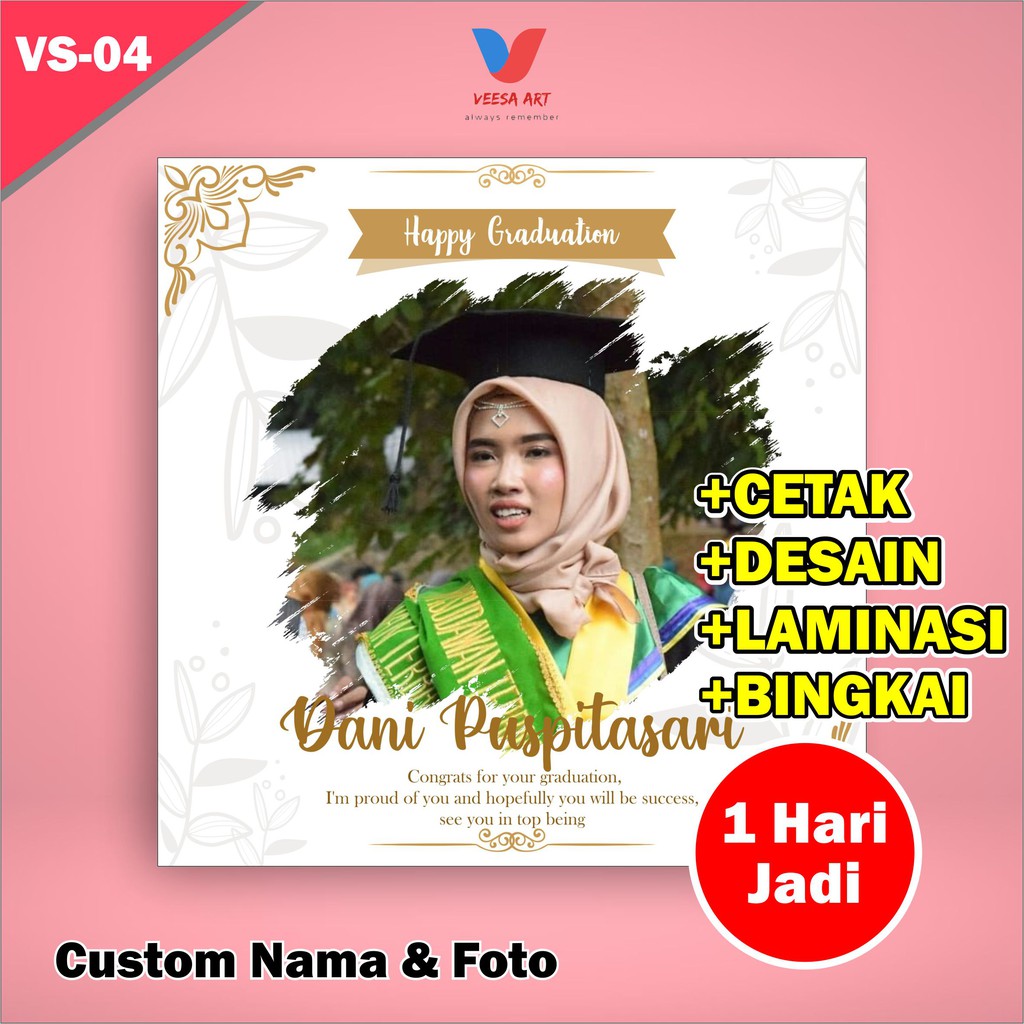 Kado Wisuda Murah Hadiah Ulang Tahun Anniversary Wedding Nikah Custom Desain Foto Hadiah Pernikahan Ultah Gift Graduation Aesthetic Cowok Cewek Teman Sahabat Walldecor Pajangan Dinding Meja Souvenir Wisuda Murah