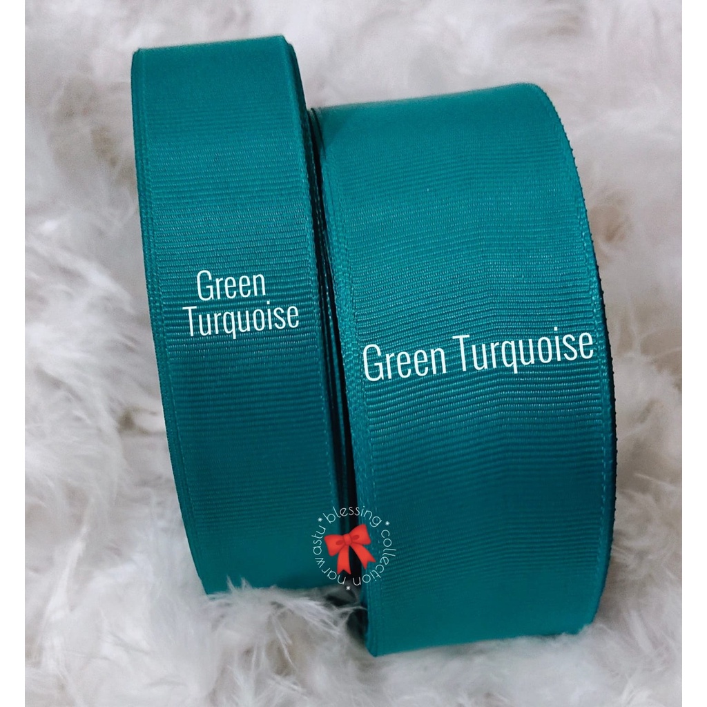 

Pita grosgrain warna Green Turquoise 4cm (1.5") isi 25 yard