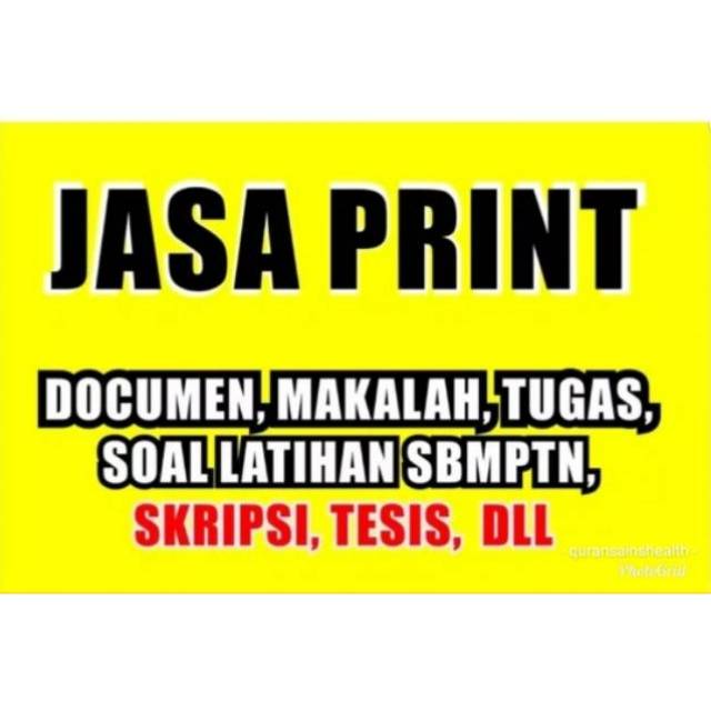 

PRINT/CETAK DOKUMEN UKURAN BEBAS A4 A5 DLL (+JILID)