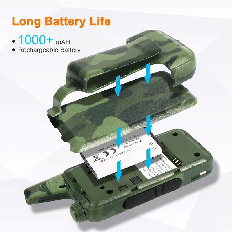 HT WLN C1 UHF Peralatan Komunikasi Anti Jatuh Kasar Luar Ruangan Jarak Jauh Nirkabel Dua Arah 400-470Mhz  Walky Talky 16 Channel Walkie Talkie (Hitam/Army)