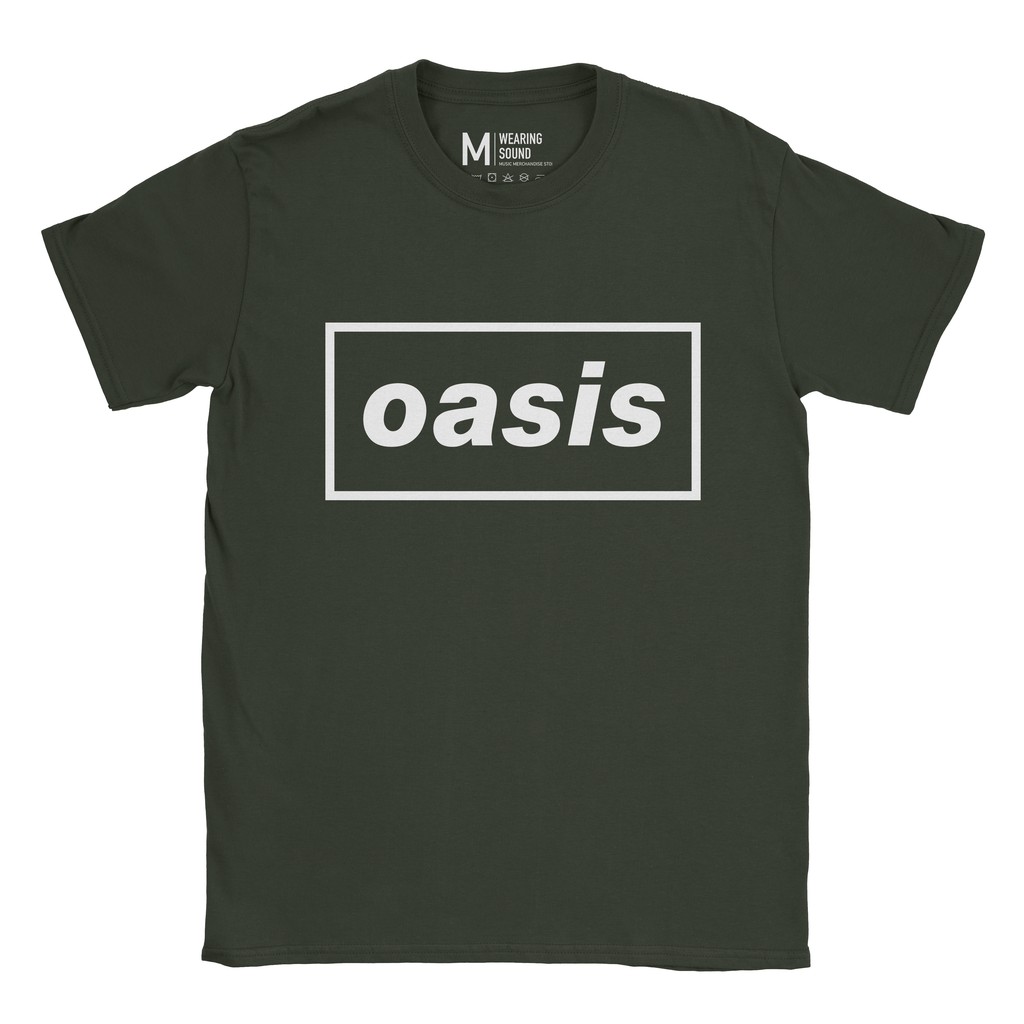 Baju Kaos Band Oasis Logo Forest Green