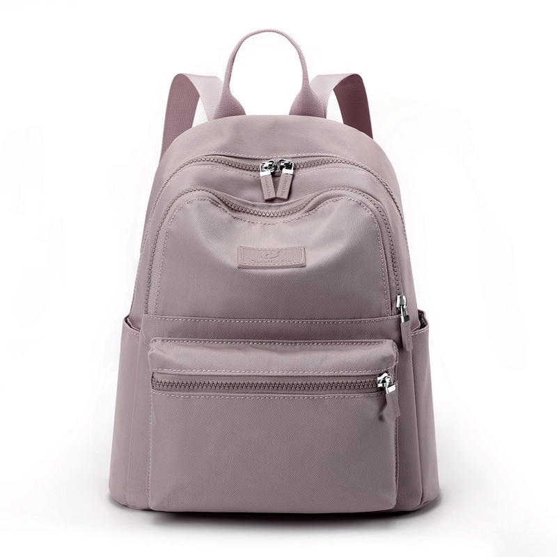 COLORFUL FOX laptop 0483 Backpack Tas Ransel Sekolah Wanita nilon Anti Air Tas Selempang Wanita  Tas original-Ungu