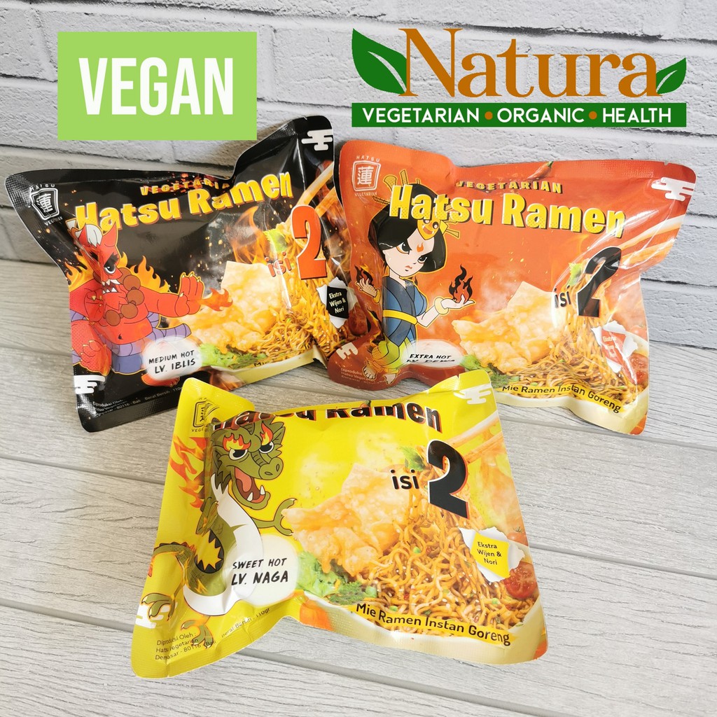 Hatsu Ramen Mie Goreng Korea Instant 3 Level Pedas Vegetarian Vegan