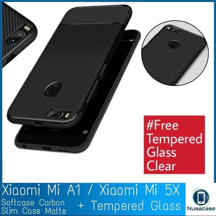 Casing Xiaomi Mi A1 MiA1 Case Xiaomi Mi 5X Mi5X Softcase + Tempered