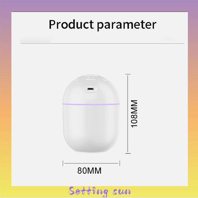 Air Humidifier Mini Portabel USB Aroma Minyak Esensial Diffuser Mobil Aromaterapi Minyak Humidifier Ultrasonic Cool Mist Fogger Mist Maker 220 Ml (Putih) TN