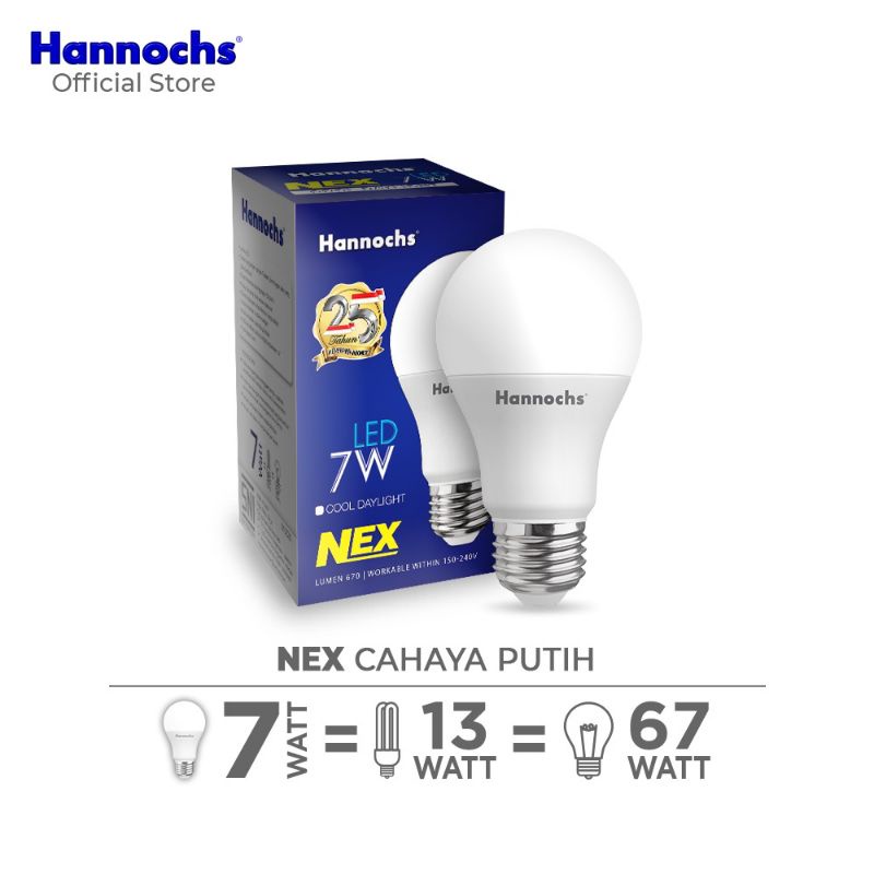 Lampu LED Hannochs NEX 5/7/9/12/15 Watt - Cahaya Putih