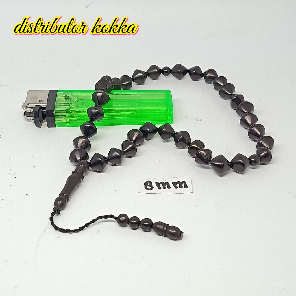 ( SUPER MURAH ) Tasbih Kokka kaukah kaokah fukakah koka 33 wajik polos  8mm hitam