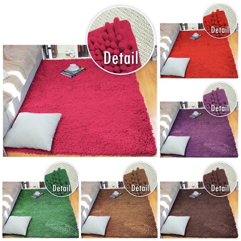 Karpet Tebal Anti Slip Cendol Doff Kecil &amp; Kilap Jumbo Ukuran 100x150 &amp; 150x200 cm