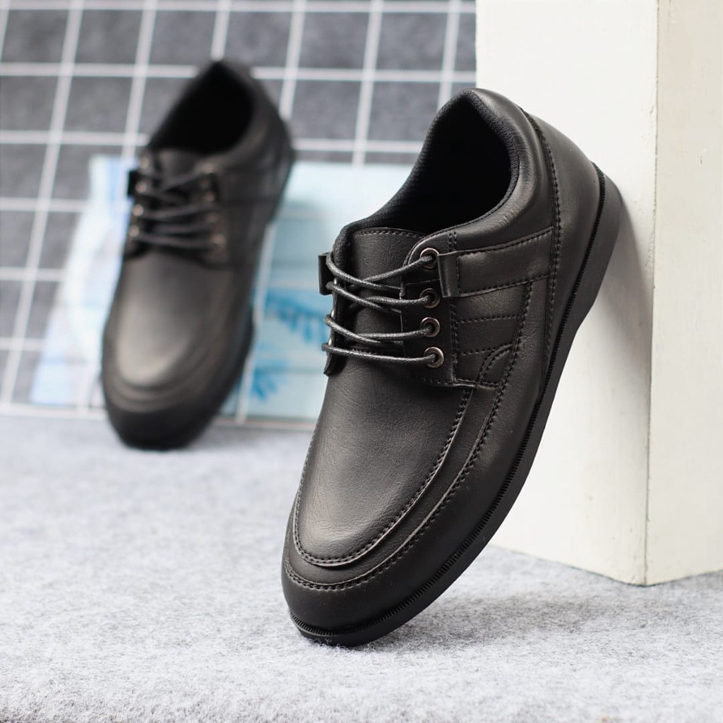 1000%Original Sepatu sneakers tali hitam casual formal pria kulit sintetic asli premium original handmade lokal bandung sepatusekolah sepatukuliah sepatukerja sepatukasual