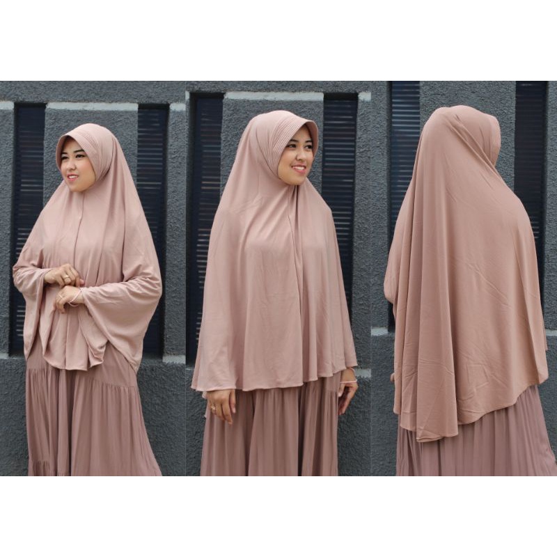 Kerudung Instan Jersey Jumbo Aisyah M, L, XL, XXL , Jilbab Jersey Khimar Jumbo Bergo