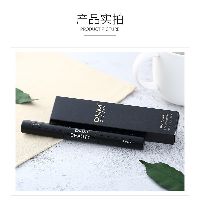 DNM Fiber Lashes 2 in 1 Mascara Black Maskara anti badai tahan lama dan anti air