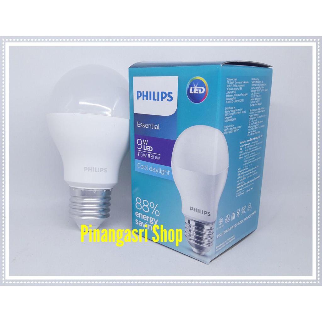 Lampu Led Philips Essential 9 Watt Bohlam 9w Philip Esential 9 W Led