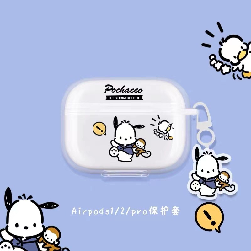 Kartun Lucu Anjing Anjing Bluetooth Earphone Transparan Pelindung Case Cover Untuk Airpods1 2 3 Pro 2 PRO2 Airpods3 Lembut TPU Protector