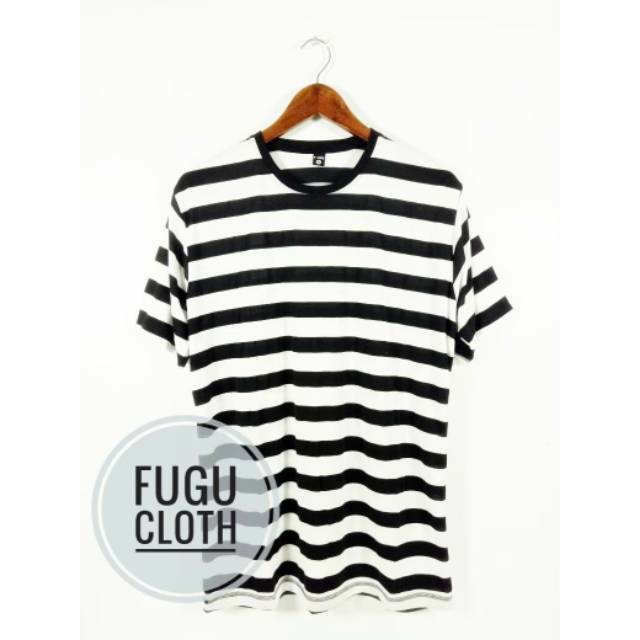 KAOS STRIPE TEBAL LENGAN PENDEK PRIA WANITA