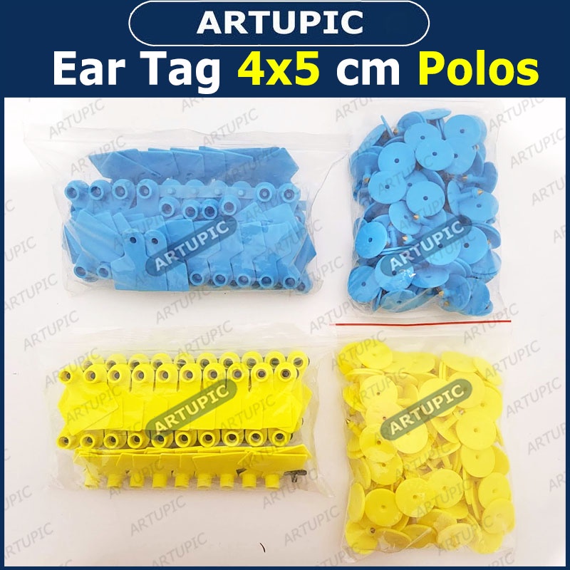 Ear Tag 4x5 cm POLOS ECERAN Eartag Anting Hewan Ternak Sapi Babi Kambing Domba Kuda Kerbau Bisa jadi Kalung Hewan