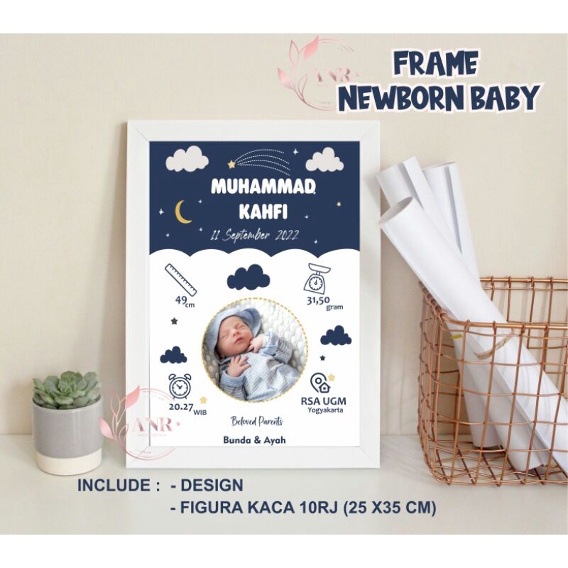 Biodata Bayi Anak Bingkai Figura Kaca (BISA COD) | Biodata bayi minimalis Hiasan Dinding Minimalis Kado Newborn