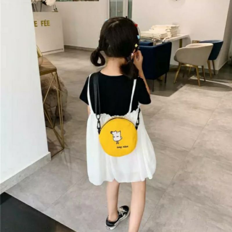 N_B_S / CRAZZY TAS SELEMPANG WANITA SLING BAG TAS SELEMPANG MINI BULAT TAS SELEMPANG KEKINIAN SIMPLE
