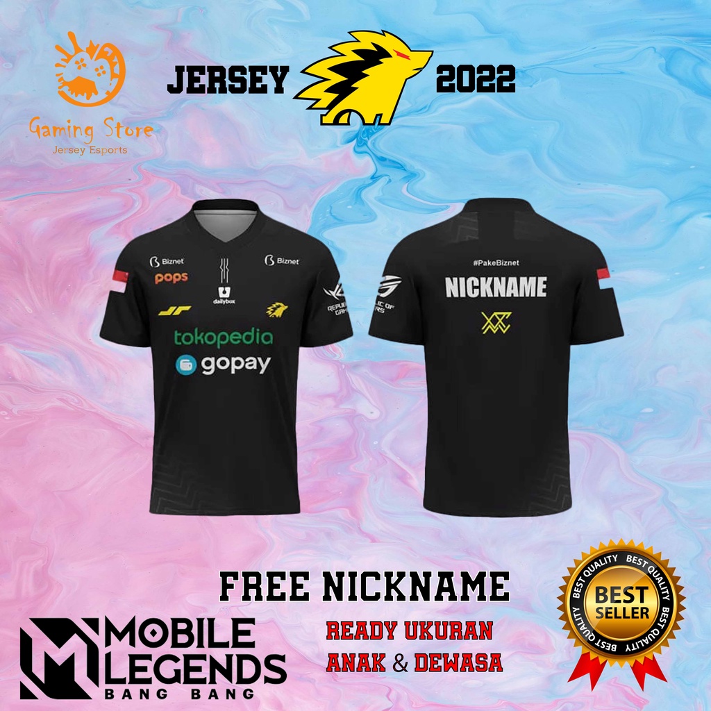 Jersey Kaos Baju ONIC INDO BLACK 2022