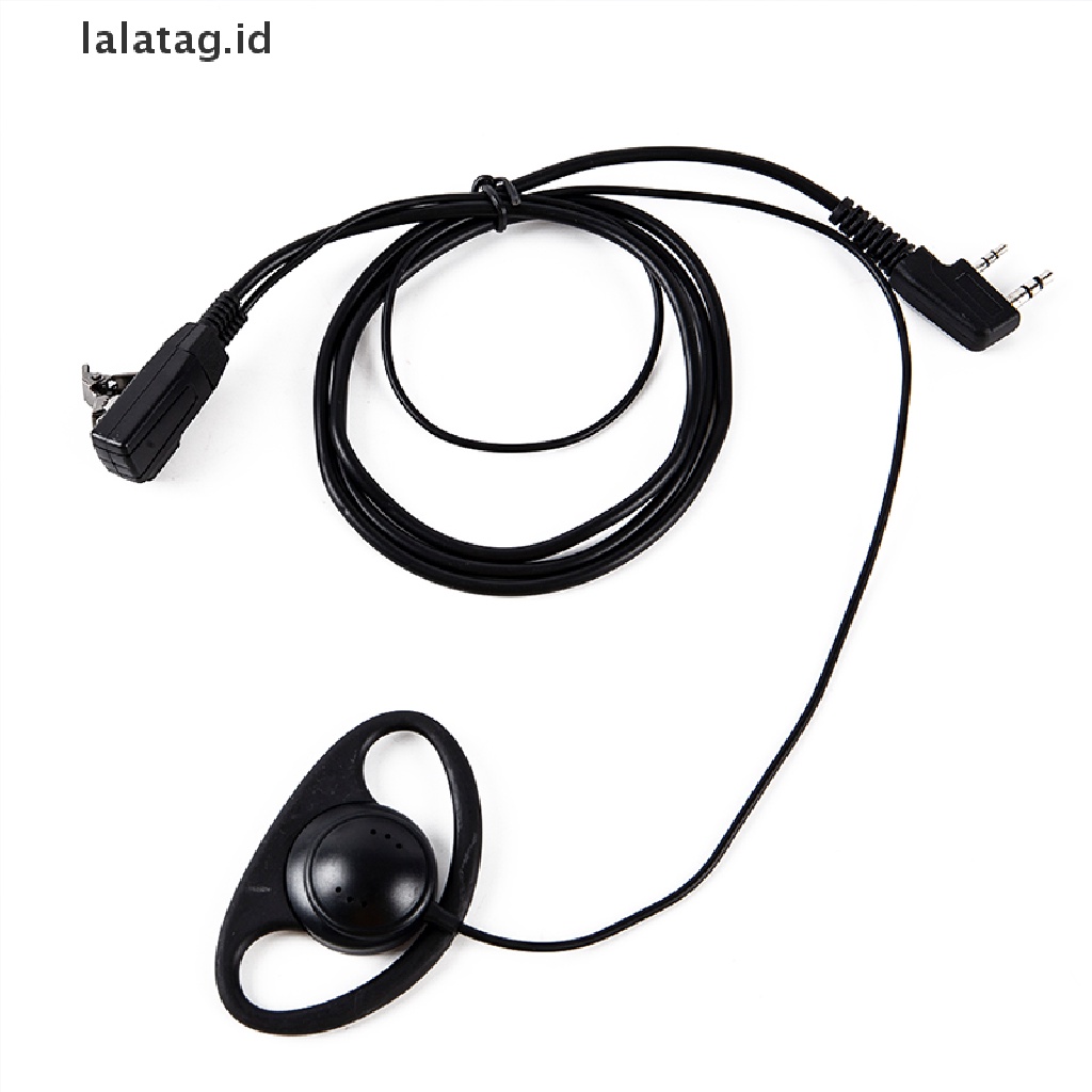 (Flyag) Headset Earpiece PTT 2Pin Bentuk D Dengan Mic Untuk Walkie Talkie UV-5R BF (ID)