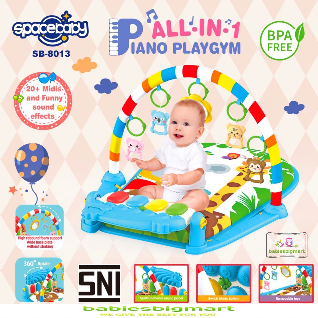 Playgym Spacebaby SB 8013 8017 Rightstart 37443 Double Side Piano Musical Gym Alas Main Bayi Karpet