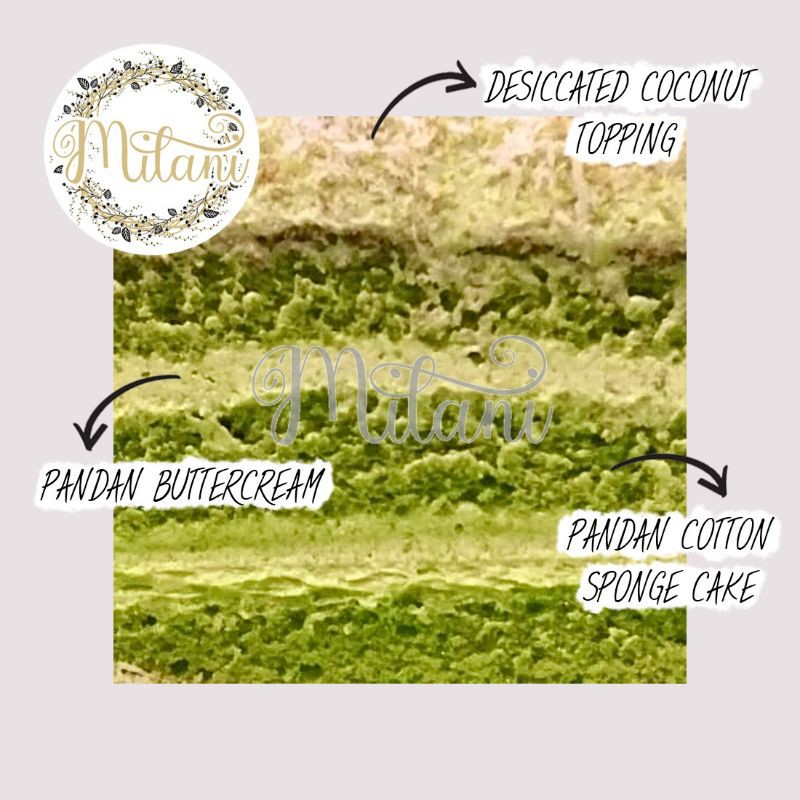 

pandan cake 10x10cm