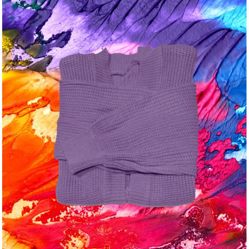 ELDIO CARDIGAN RAJUT OVERSIZE ALIVIA PREMIUM-Lilac