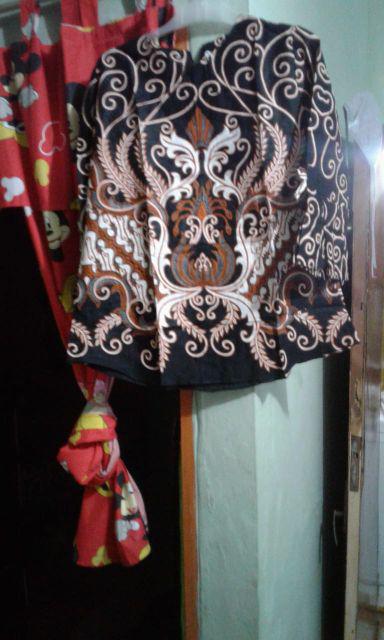 Atasan Batik Dolby Dolbi Dobby Doby Tenun Sutra Tulis Halus Katun Atbm Baron Mahkota Putih