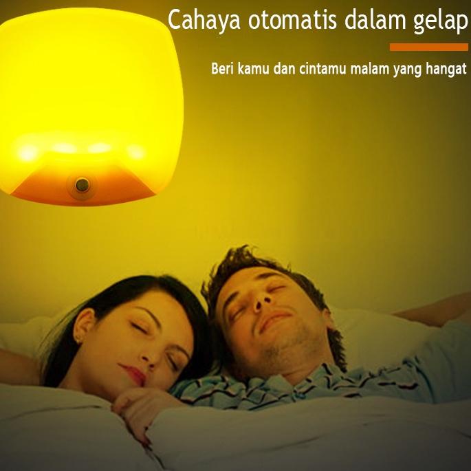 LED Lampu Malam Kecil Kamar Tidur Kamar Bayi Pelindung Mata Lampu Samping Tempat Tidur Hangat {MNE.2