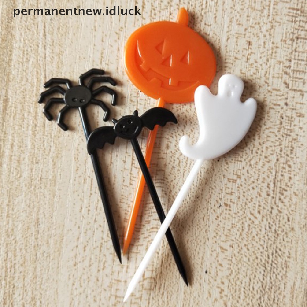 Garpu Buah / Kue / Dessert Mini Desain Kartun Halloween Untuk Dekorasi Pesta