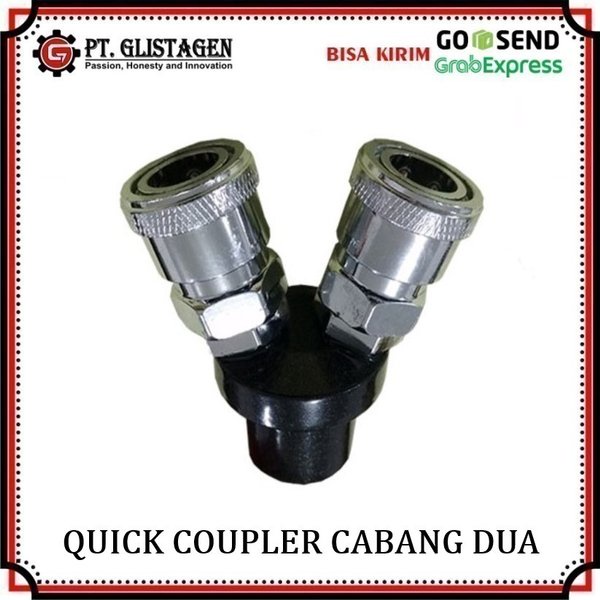Sambungan Selang Angin Coupler Cabang 2 Quick Coupler 2 Way