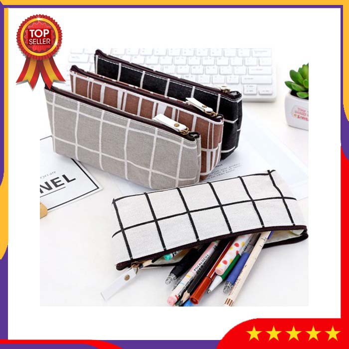 

VBS19 Tempat Pensil Lattice Pattern Pencil Case Pouch Alat Tulis Pensil Perlengkapan Sekolah