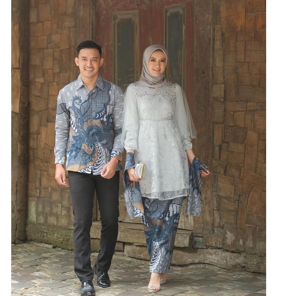 Terbagus.. Batik Couple Kebaya Tunik Modern Warna Lilac Untuk Acara Tunangan Lamaran Wisuda Kondanga
