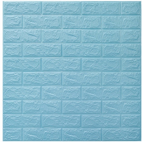 Promosi terlaris！！Wallpaper Dinding 3D bata busa Stiker Foam Motif bata waterproff murah Wallpaper dinding-ZW-3 Biru