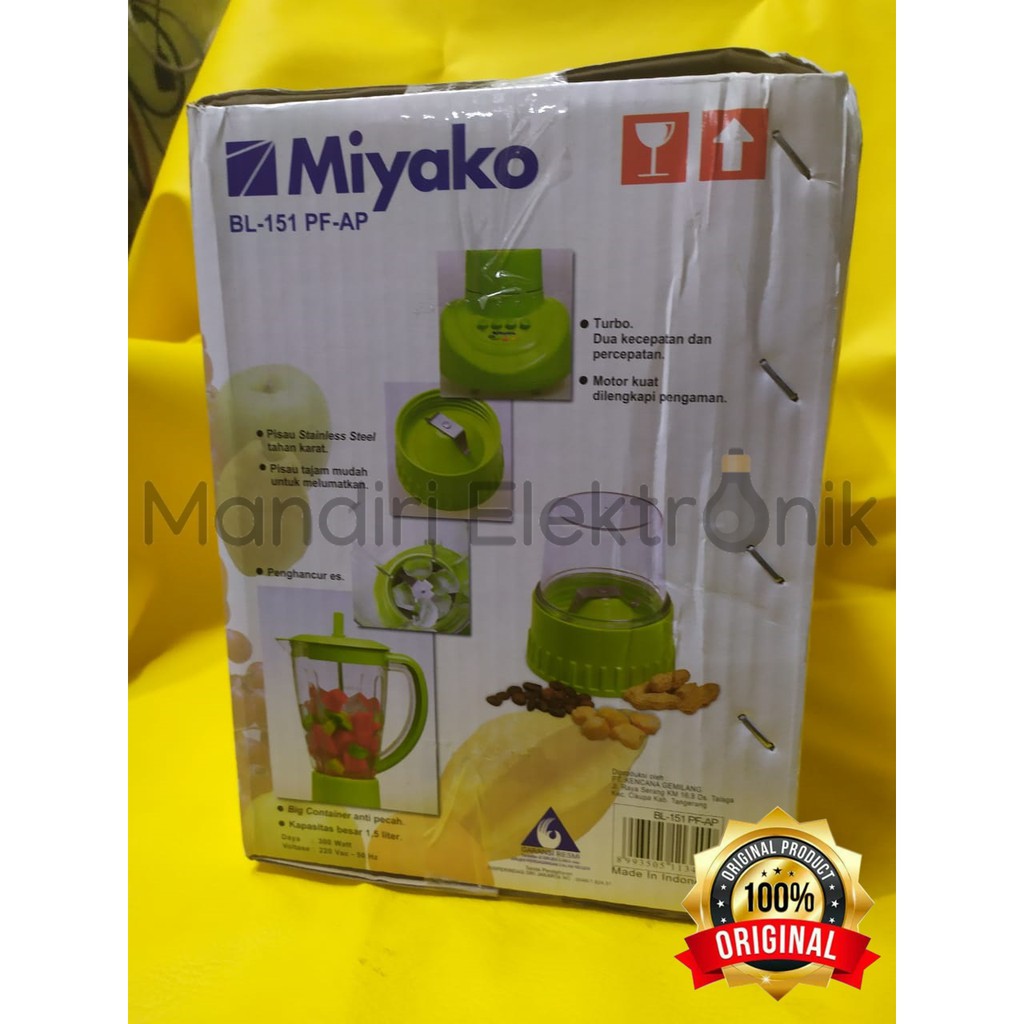 Miyako Blender 151PF/AP / BL 151 PF/AP (Plastik) - Hijau - [1,5L]