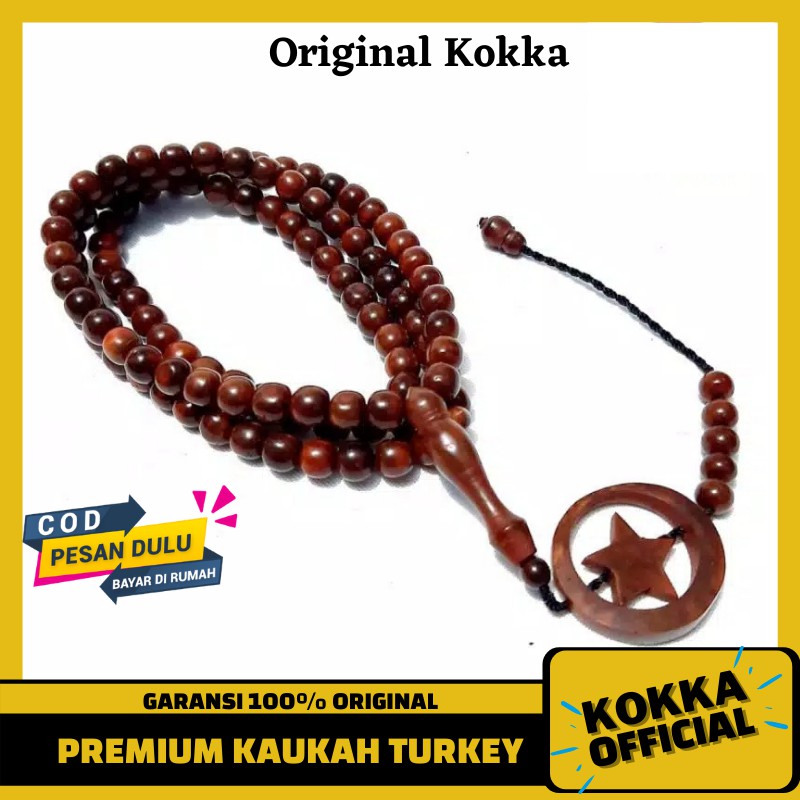 Tasbih Kaukah Bulan Bintang 99 Butir Asli Tasbeh Kayu Kaokah Kaoka Kauka Kokkah By Kokka Official