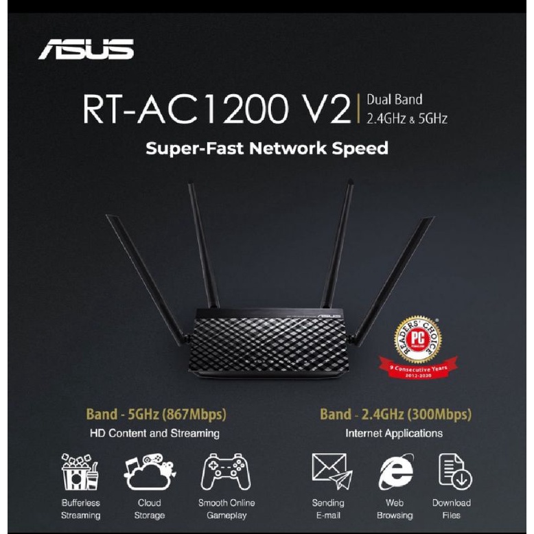 WiFi Router ASUS RT AC1200 V2 Dual-Band