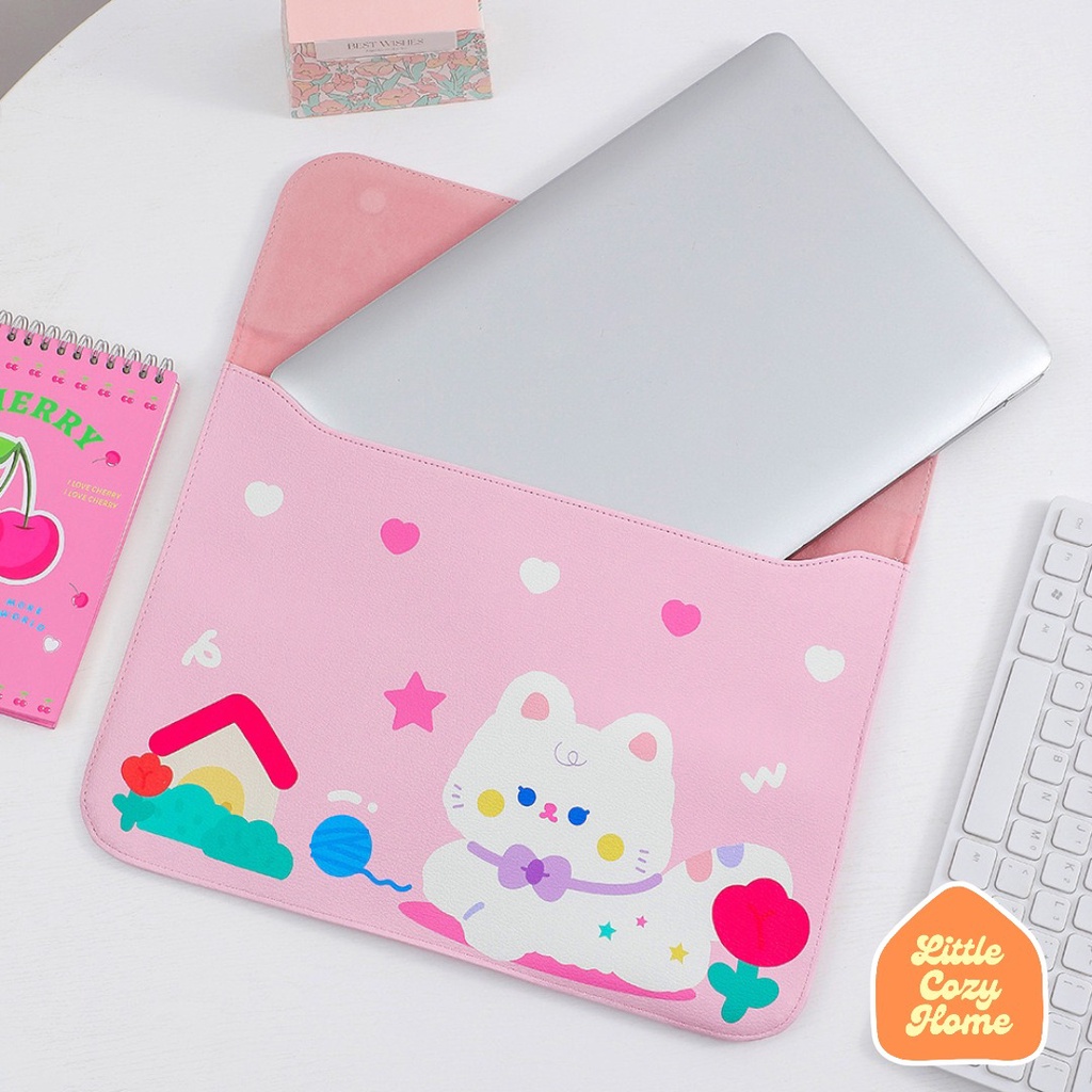 Kawaii Laptop 11 13 INCH / Laptop Sleeve Motif Karakter Lucu / Pouch Sarung Tas Bag Premium Case Korean Style / Ipad Tab Tablet Macbook Air Pro Laptop Asus Acer Lenovo HP Huawei Galaxy Tab