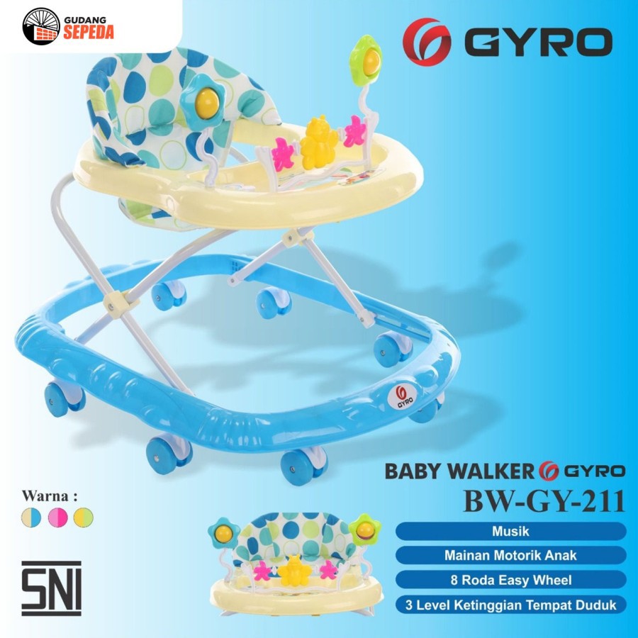 Baby Walker Bayi Gyro BW GY 211 Kereta Dorong Balita Musik Mainan SNI-2