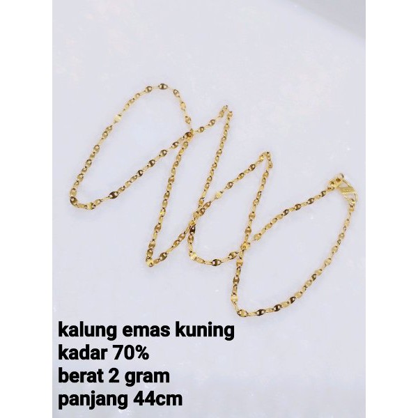 Kalung Emas Kuning Kadar 70 Persen 2 Gram Rantai Ikan Indonesia