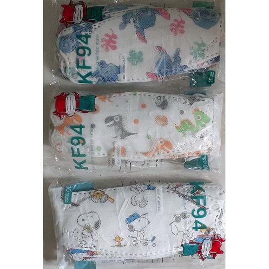 Masker KF94 anak motif Snoopy, Lilo,Dino