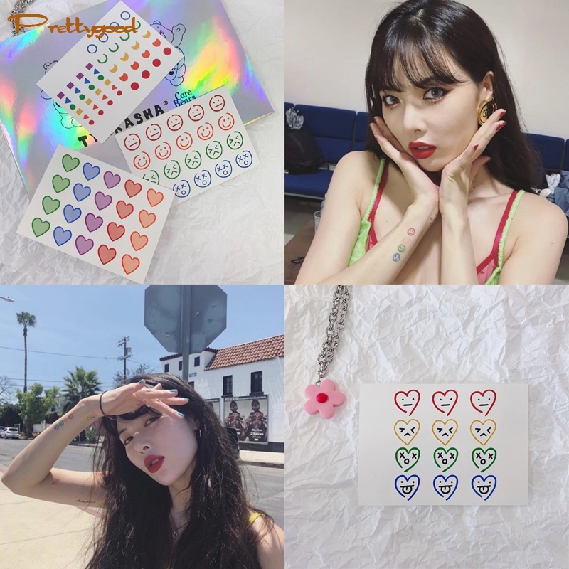 1 PC Lucu Tato Stiker Tato Sementara Warna-warni Tato Tahan Air Segar Kecil -PD