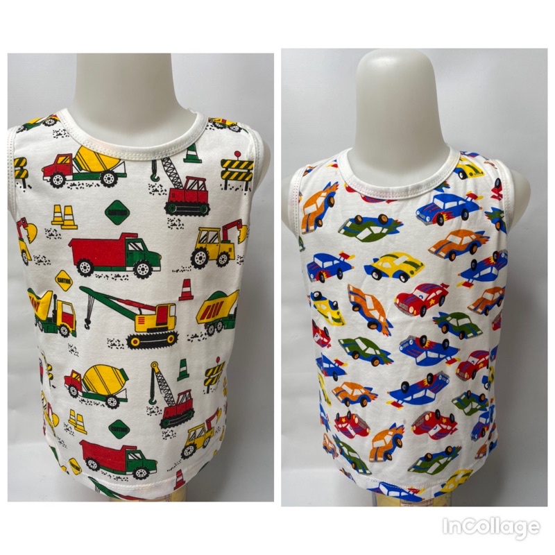 Singlet anak laki-laki-singlet car-singlet backhoe 1-10 tahun