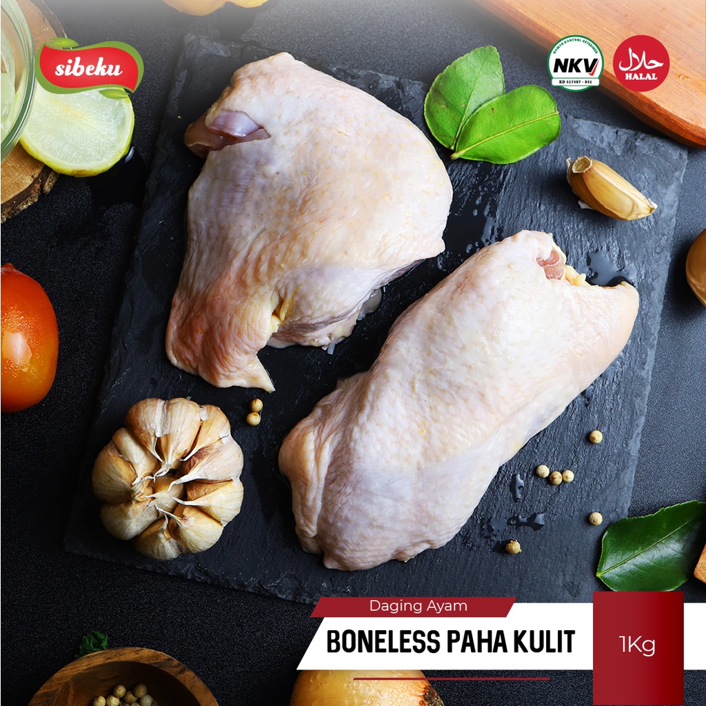 

Ayam Paha Tanpa Tulang dengan Kulit Halal 1 kg Frozen Food - Sibeku