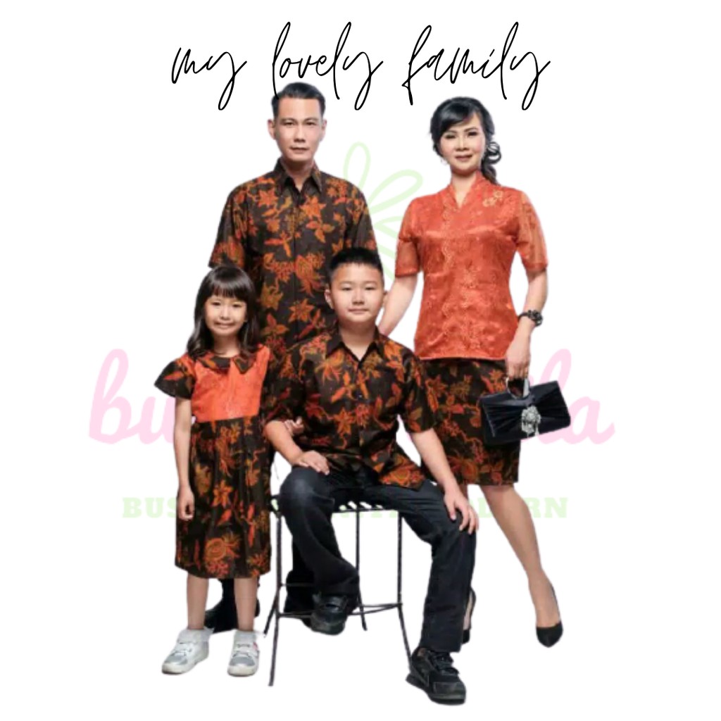 Evelyn brokat bata sarimbit rok dan blus katun halus mix brokat batik couple tersedia set keluarga