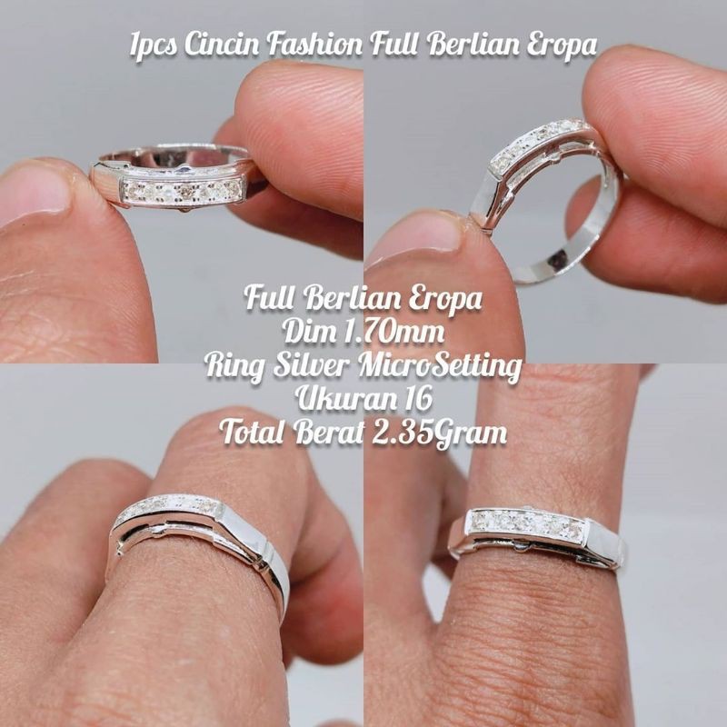 cincin diamond cewek natural berlian asli alam cincin kasual tumpuk perak emas