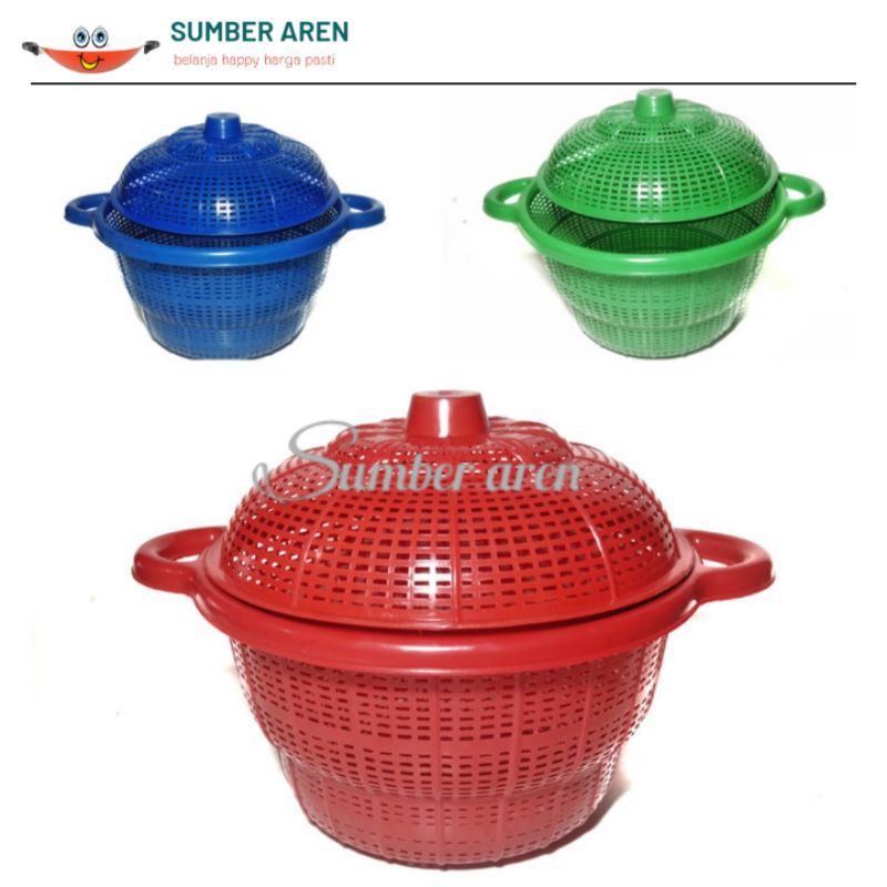 Sangku Nasi + Tutup Plastik Boboko Tempat Nasi Bakul Plastik