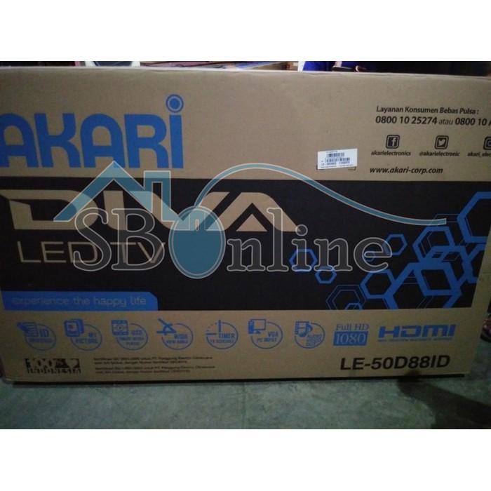 Jual Akari TV LED LE 50D881D   50 Inch   FULL HD   Hitam Harga Pabrik Diskon