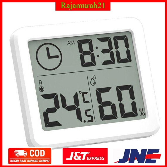 ANENG Jam Digital Meja Dinding Thermometer Hygrometer Sensor - White - 7RHZ5KWH