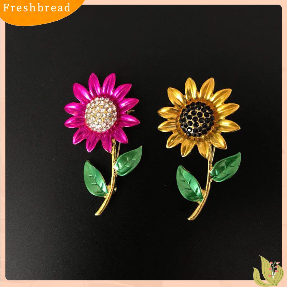 [ TERLARIS]Women Fashion Rhinestone Jewelry Gift Clothes Badge Decor Sunflower Brooch Pin