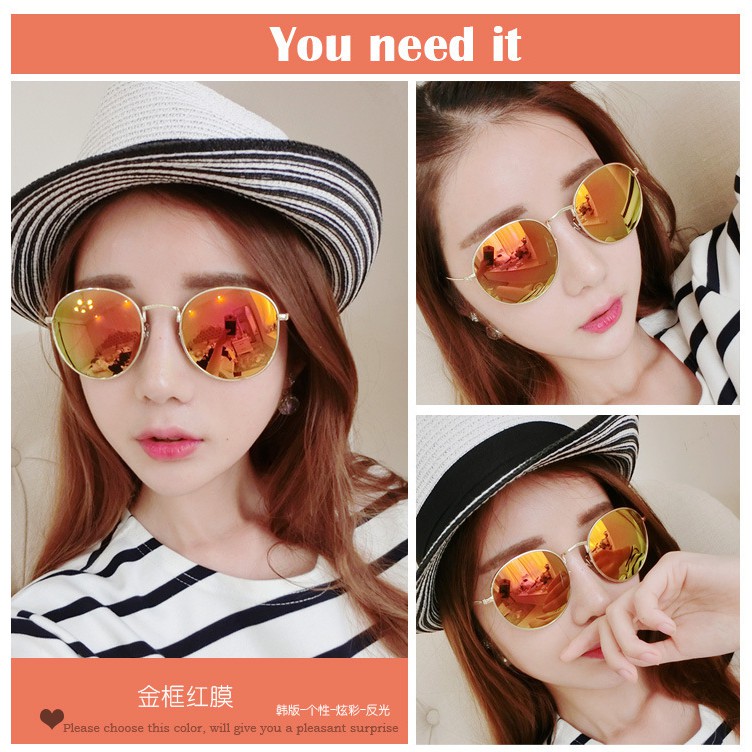 GO! 095 KACAMATA FASHION UNISEX KACA MATA PRIA WANITA SUNGLASSES BULAT ANTI SILAU COD
